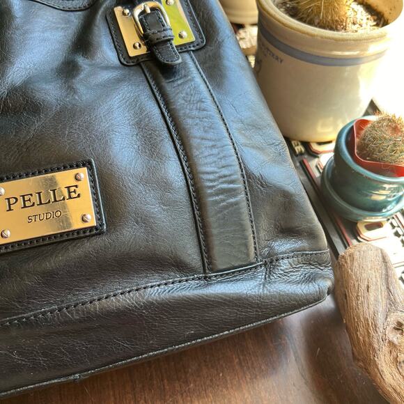 Vintage Pelle Studio Handbag Black Leather Wilsons - Picture 5 of 16
